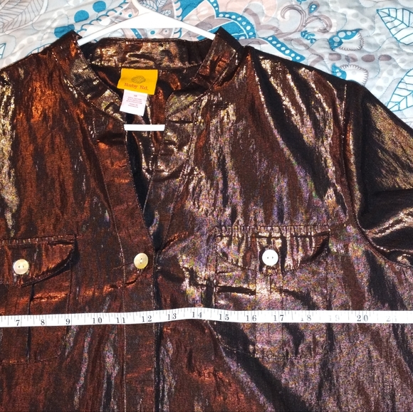 Ruby rd brown metallic shirt size 18 - Picture 6 of 6